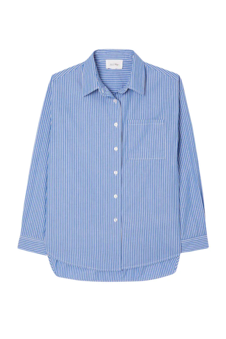 American Vintage L/S Shirt Aqua Stripes