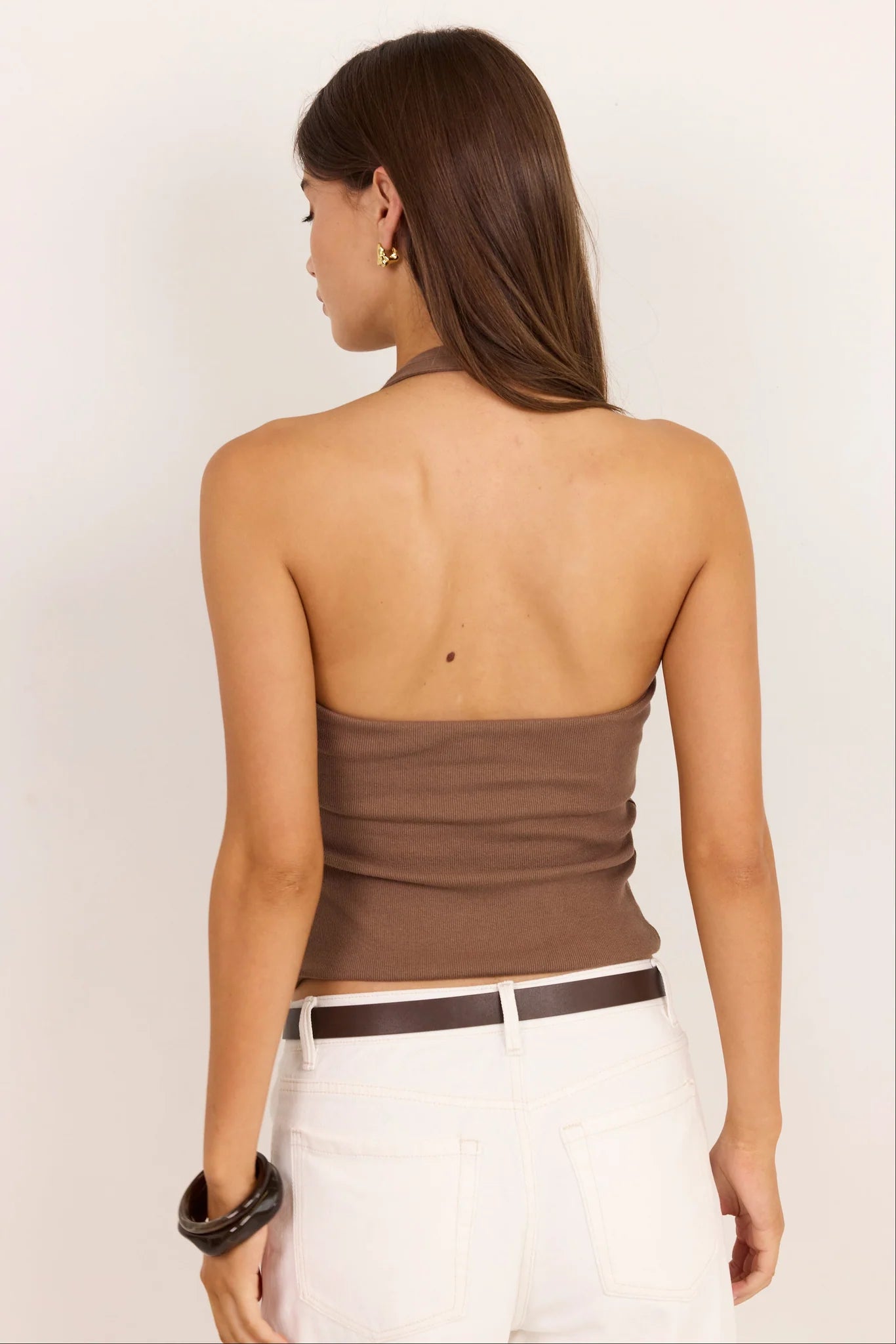 Stories be Told Yearning Mocha Halter Neck Tank