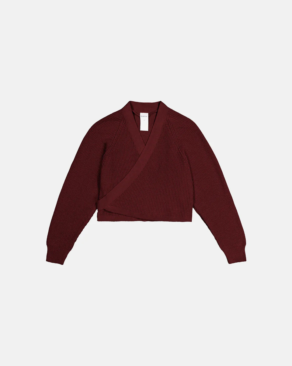 Kowtow Composure Cardigan Maroon