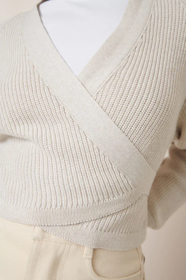 Kowtow Composure Cardigan Oat  Melange