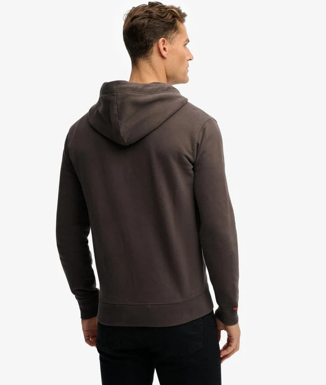 Superdry  Logo Zip Hoodie Carbon Black