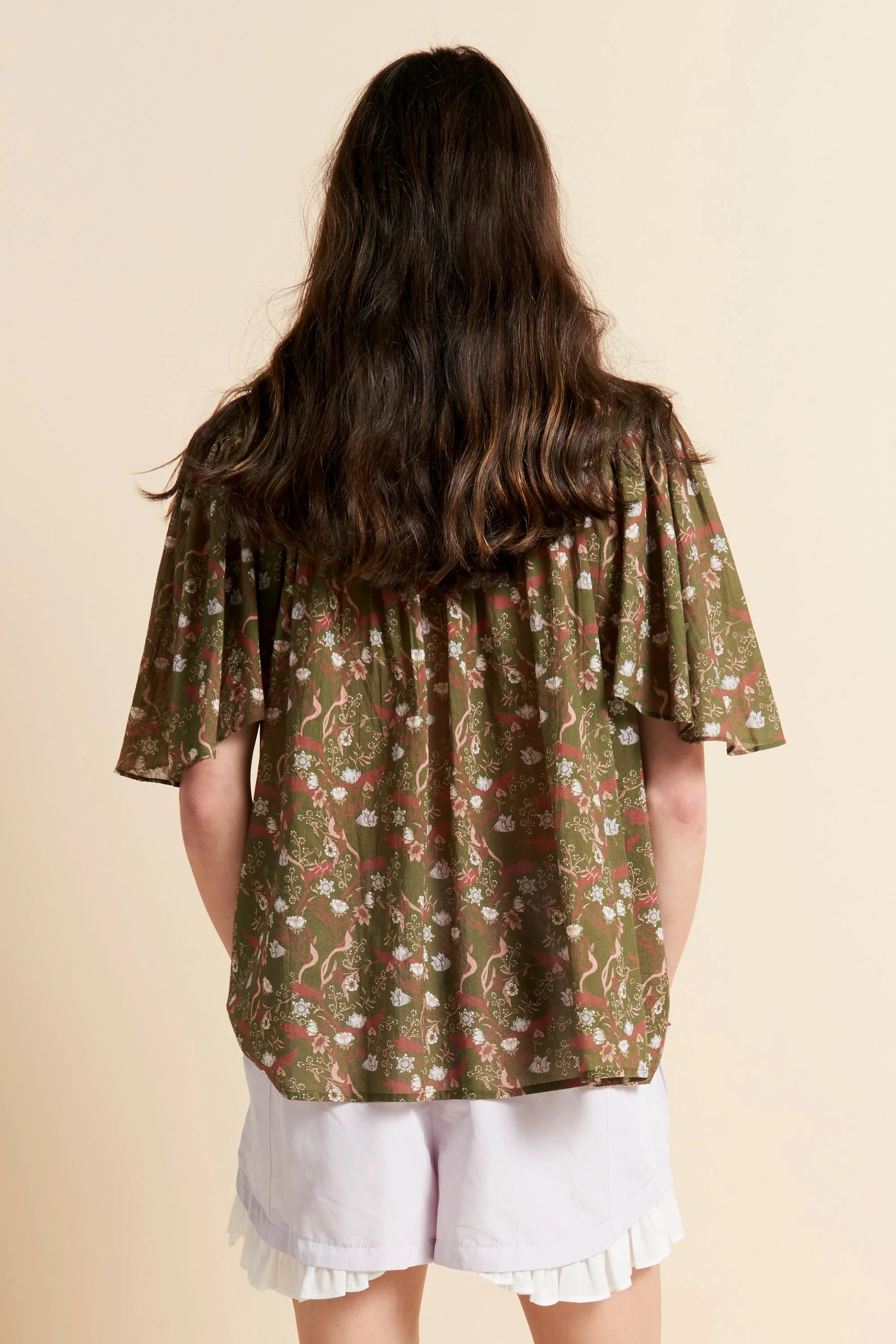 Karen Walker Agnes Blouse Olive Multi