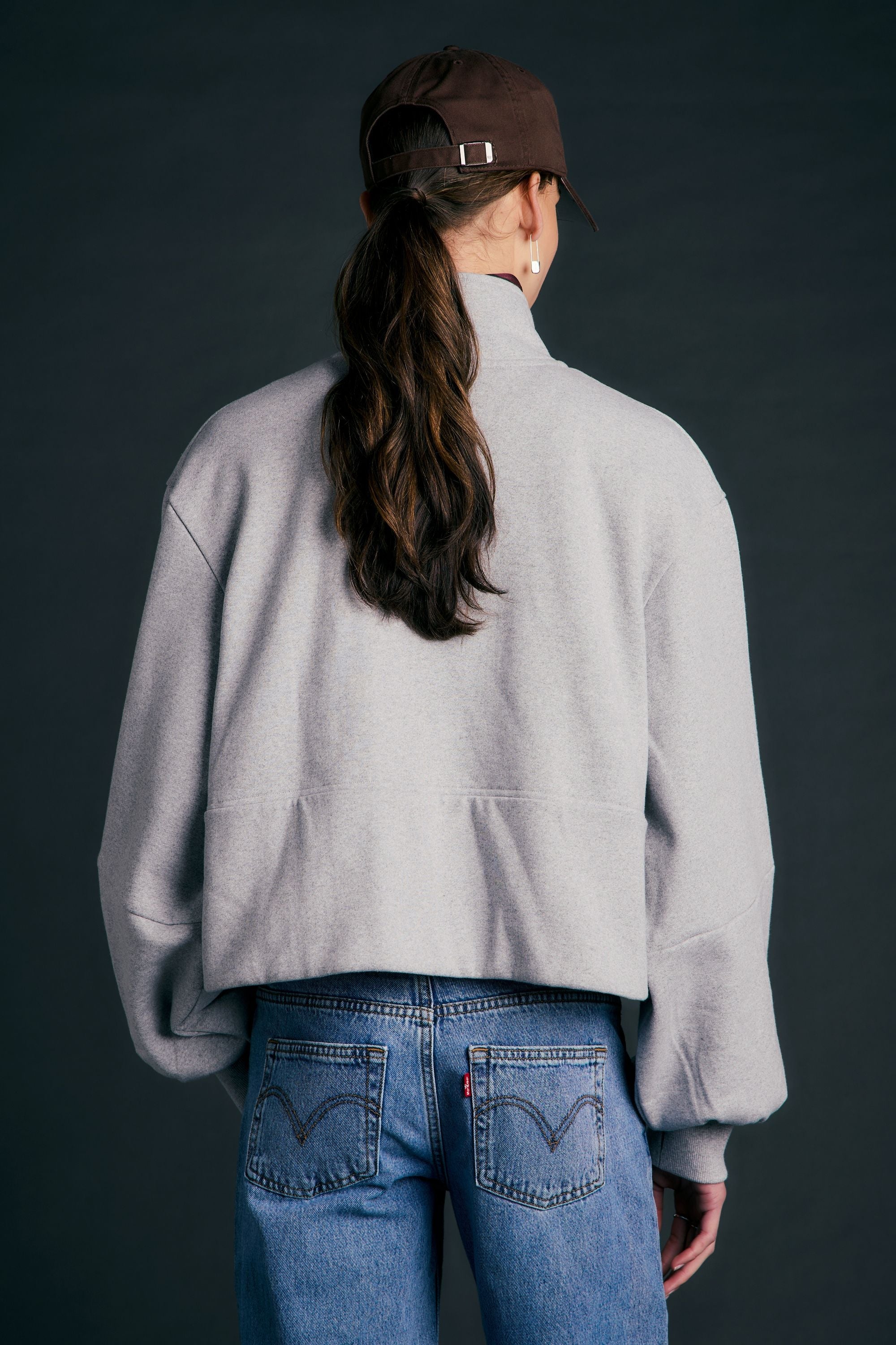 Karen Walker Runaway Zip Front Sweatshirt Grey