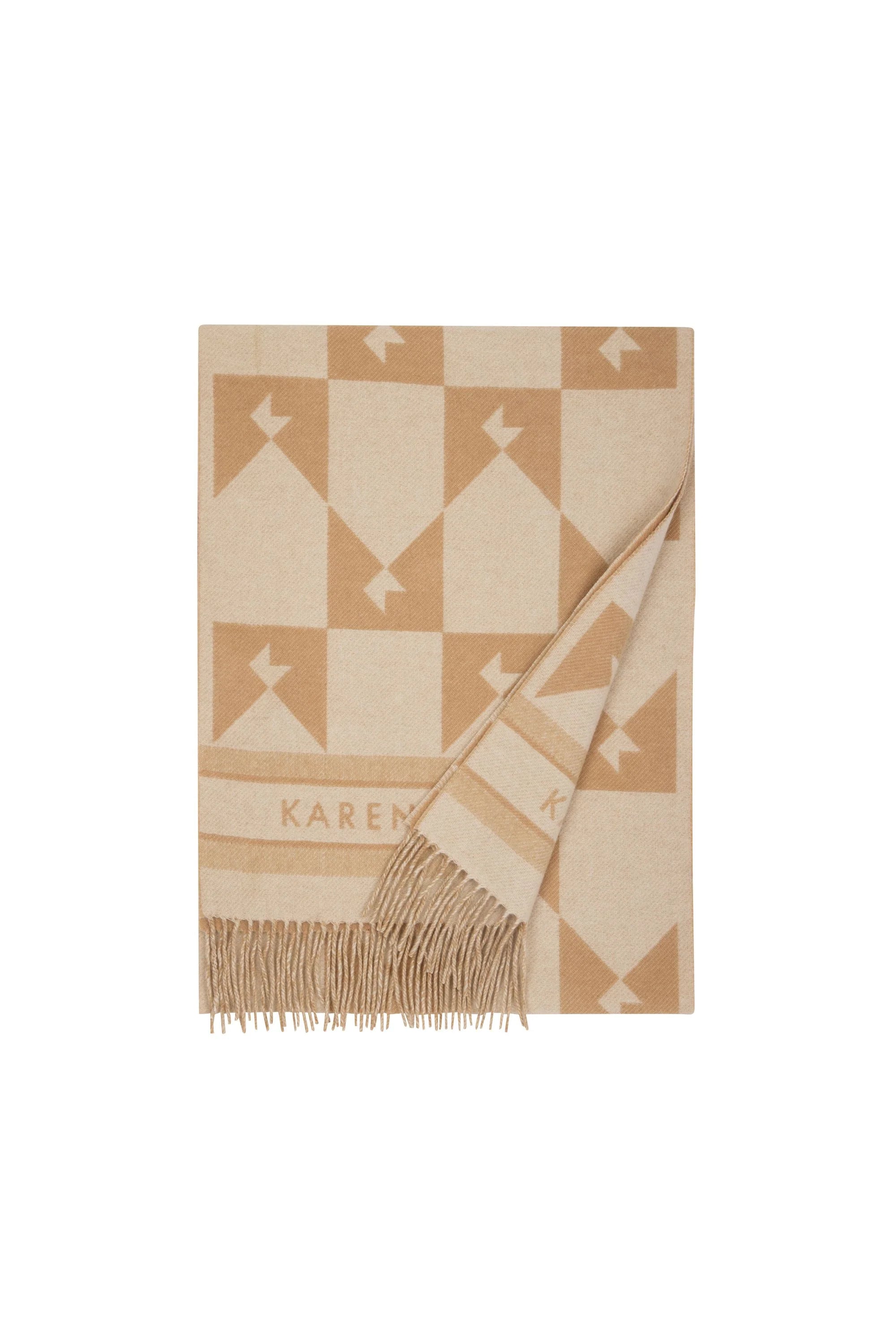 Karen Walker Monogram Jacquard Scarf Cream/Tan