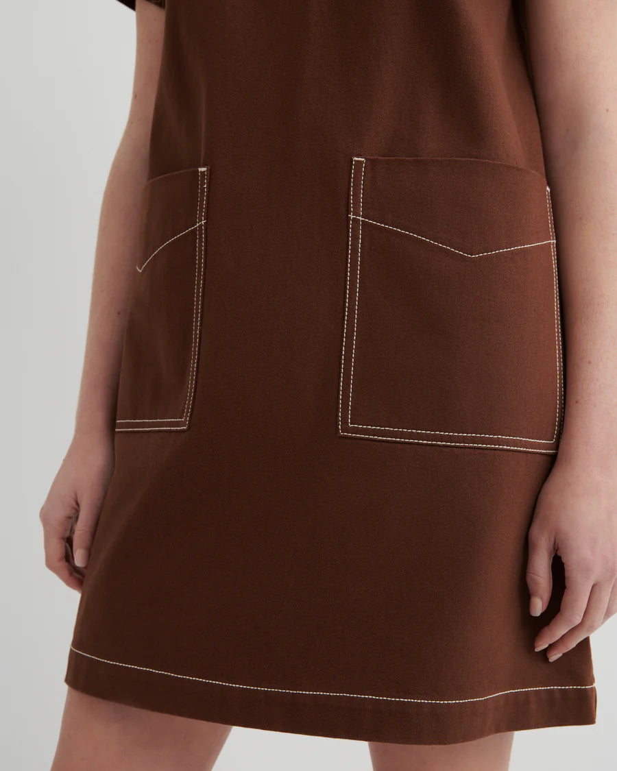 Kowtow Foundation Dress Brown Denim