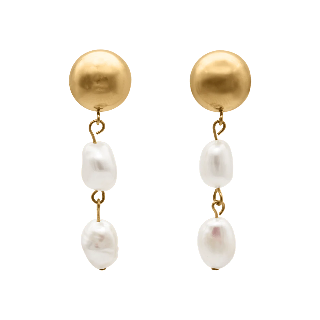 Gallivant Jewellery Freshwater Pearl Doble Drop Earring
