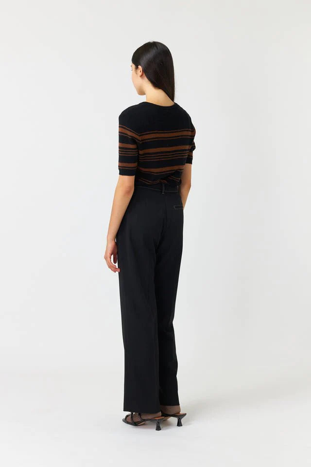 Sylvester Waffle Stripe Top Coffee