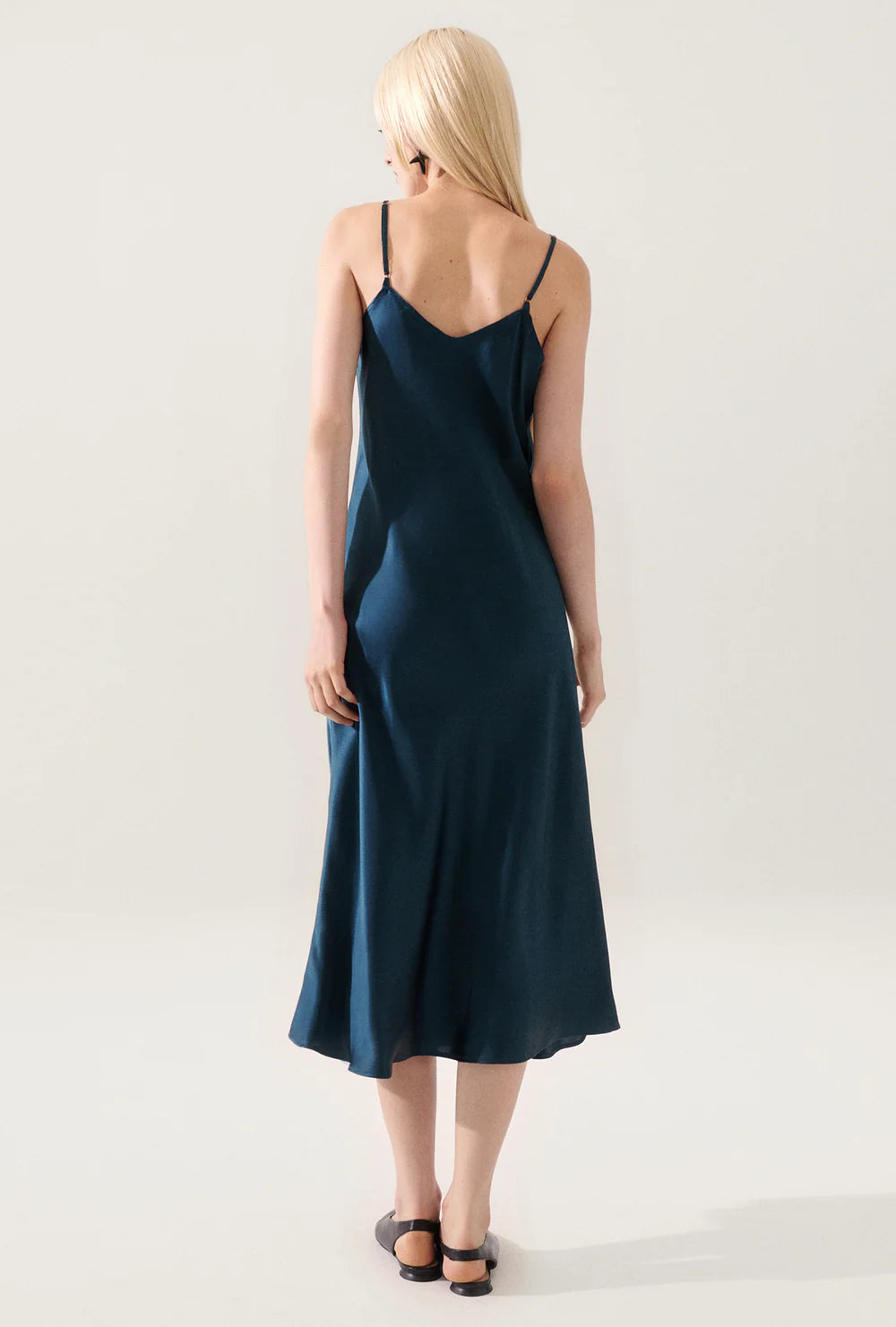 Silk Laundry 90s Slip Dress Teal