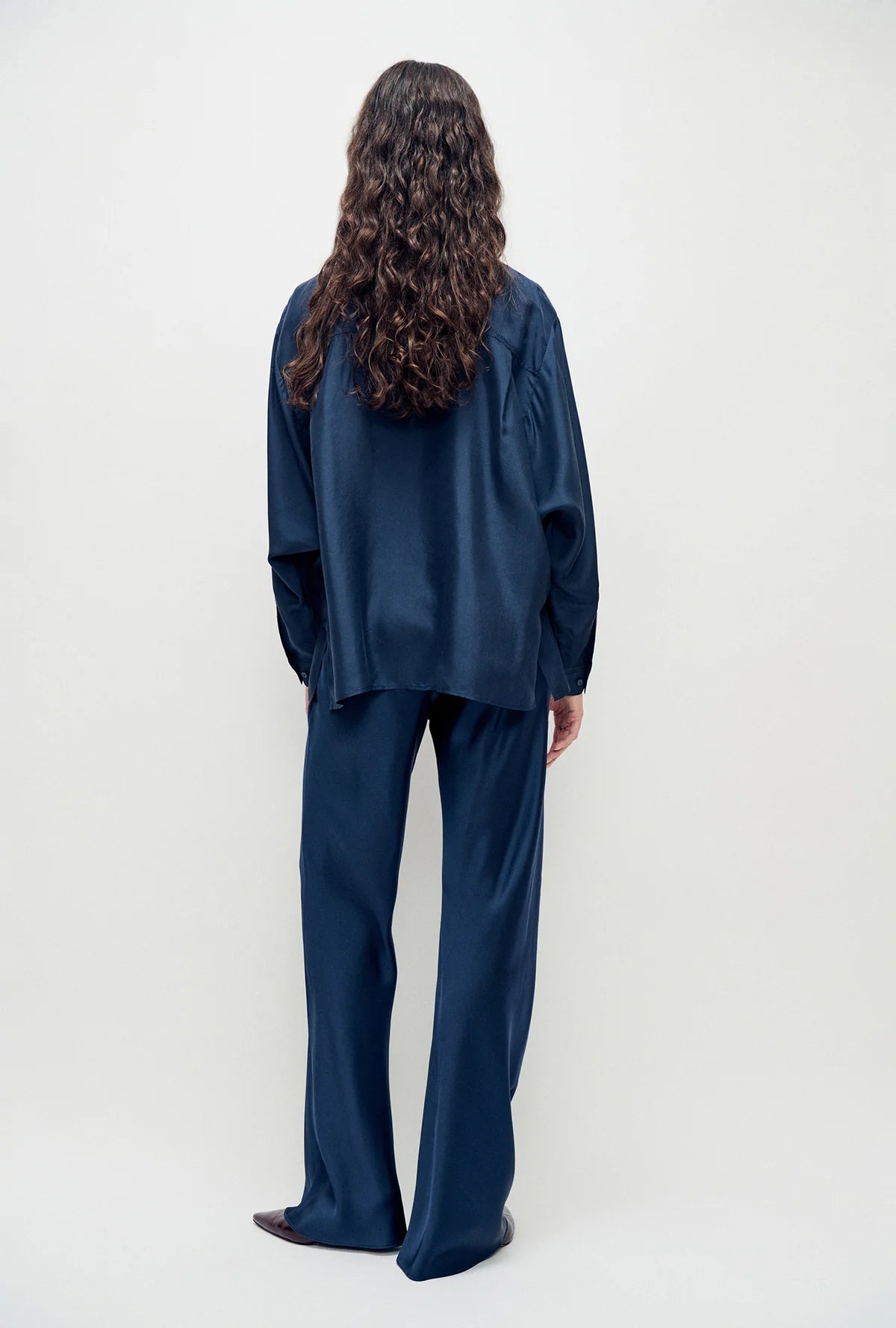 Silk Laundry Bias Cut Pants Midnight