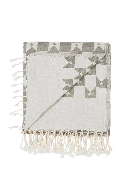 Karen Walker Monogram Turkish Towel Dark Olive