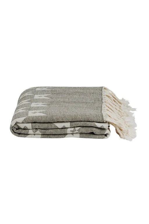 Karen Walker Monogram Turkish Towel Dark Olive