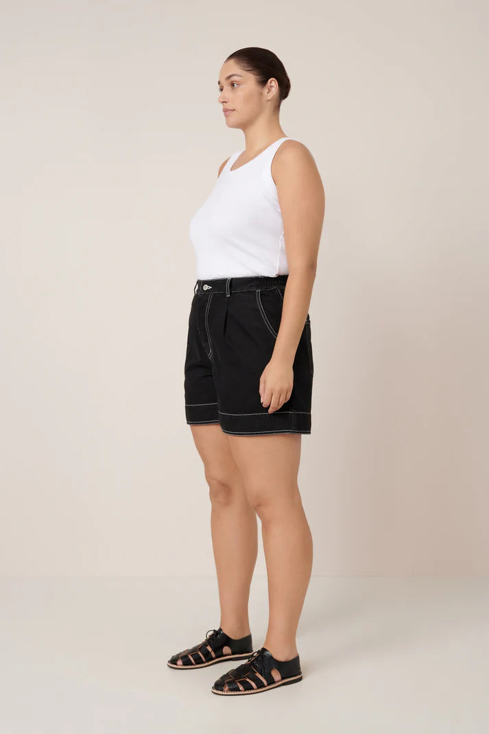 Kowtow Outline Shorts Black Denim