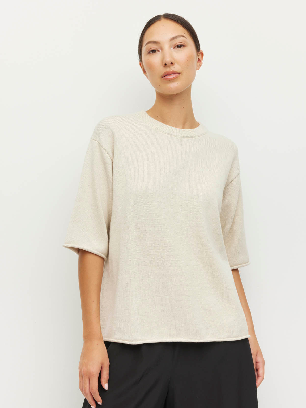 Juliette Hogan  Rolled Hem T Toast Marle