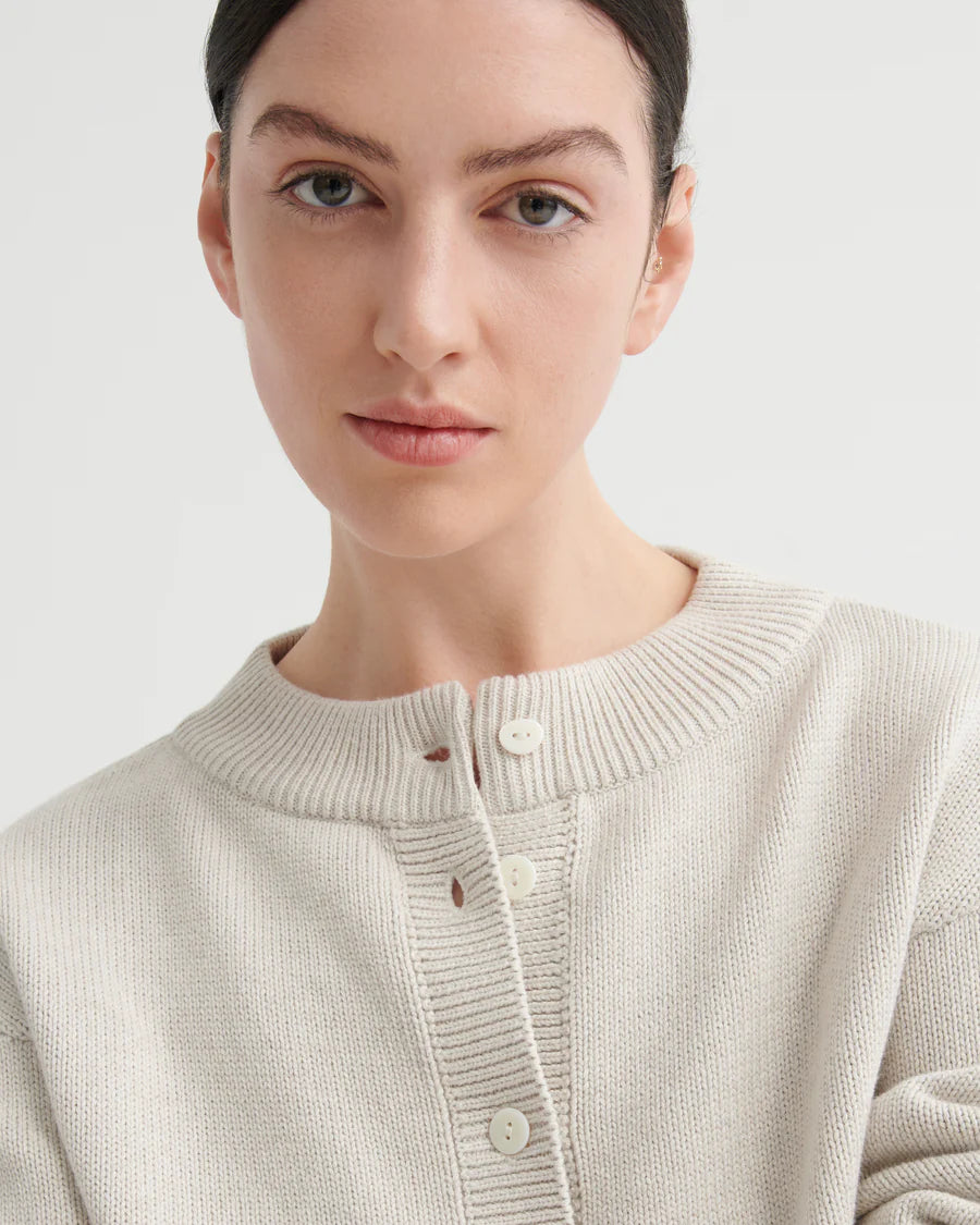 Kowtow Silhouette Cardigan Oat Melange