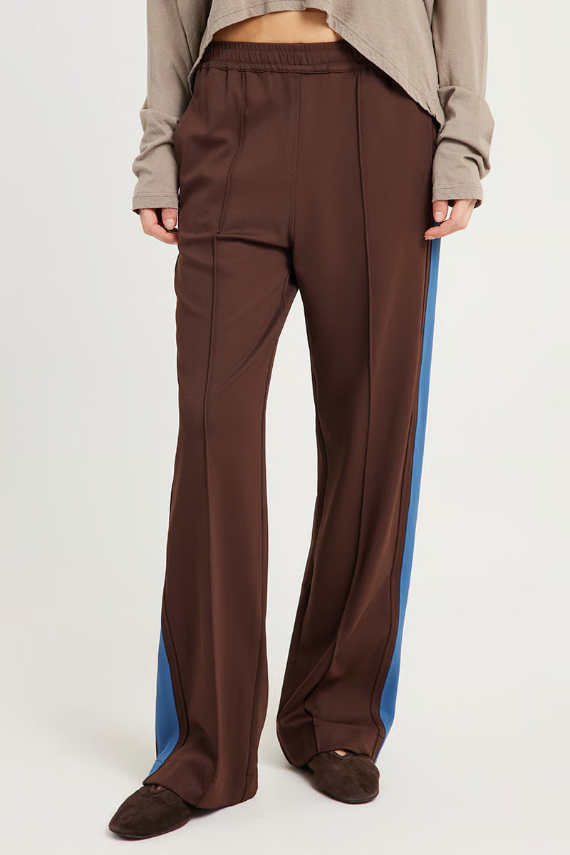 Bassike Twill Stripe Pants Carob/Marine Blue Stripe