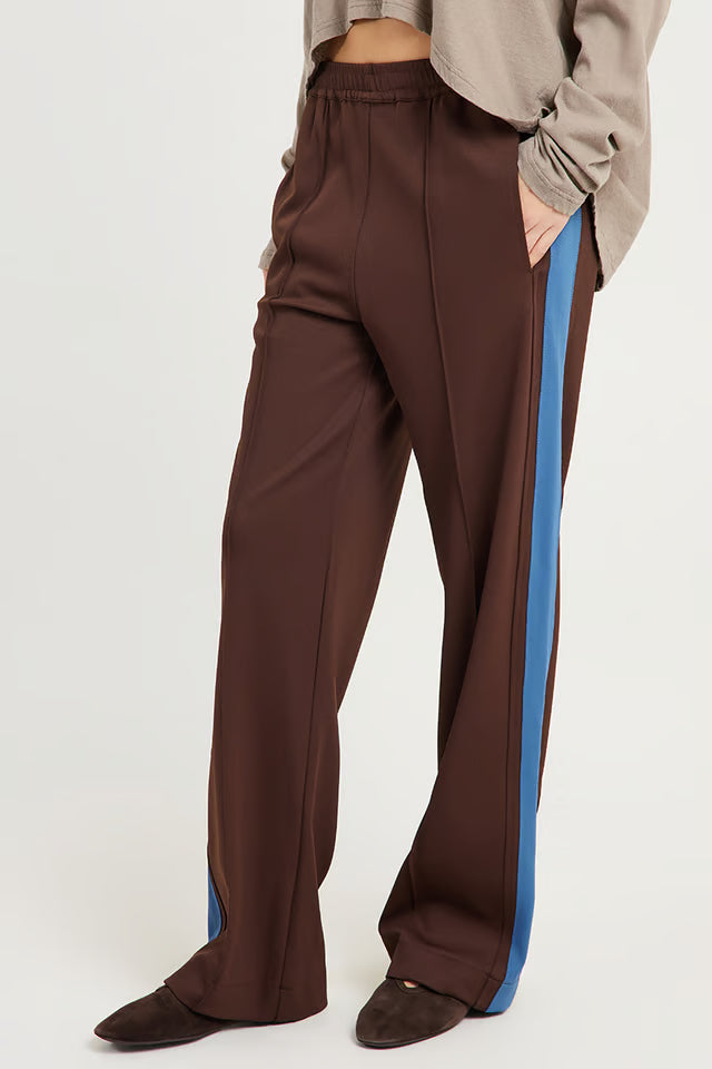 Bassike Twill Stripe Pants Carob/Marine Blue Stripe