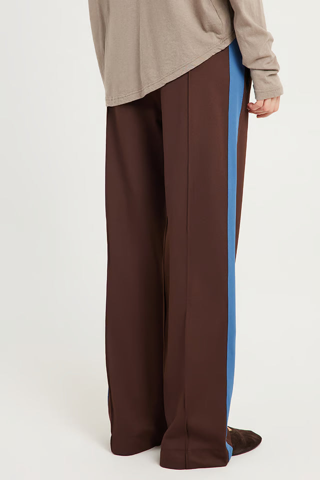 Bassike Twill Stripe Pants Carob/Marine Blue Stripe