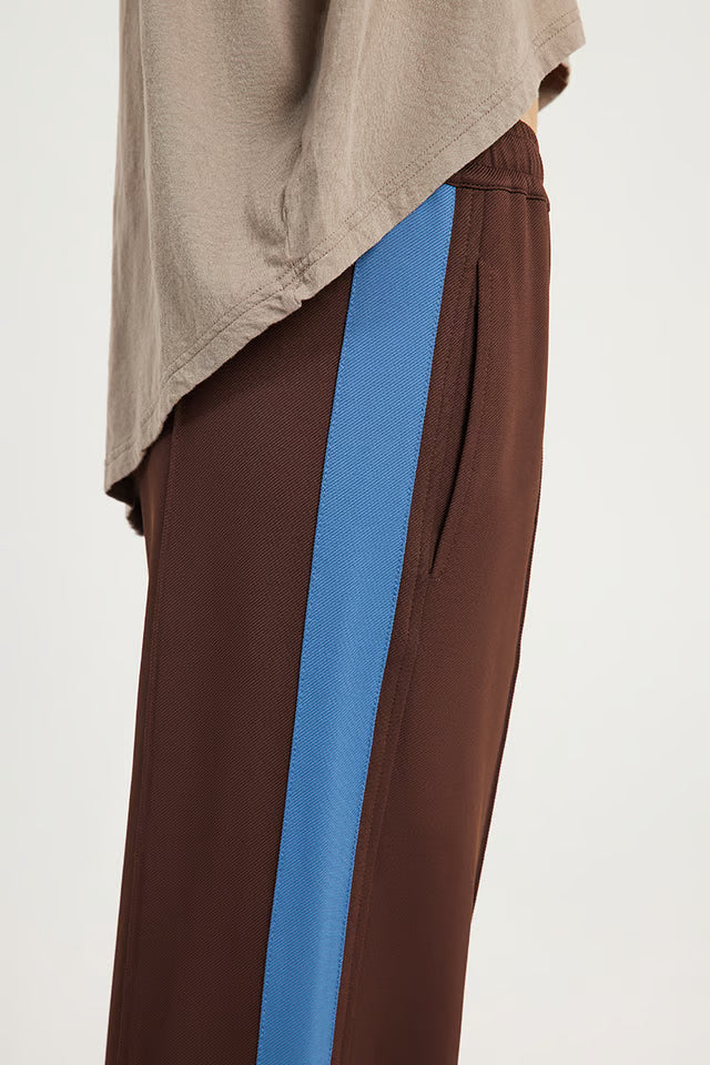 Bassike Twill Stripe Pants Carob/Marine Blue Stripe