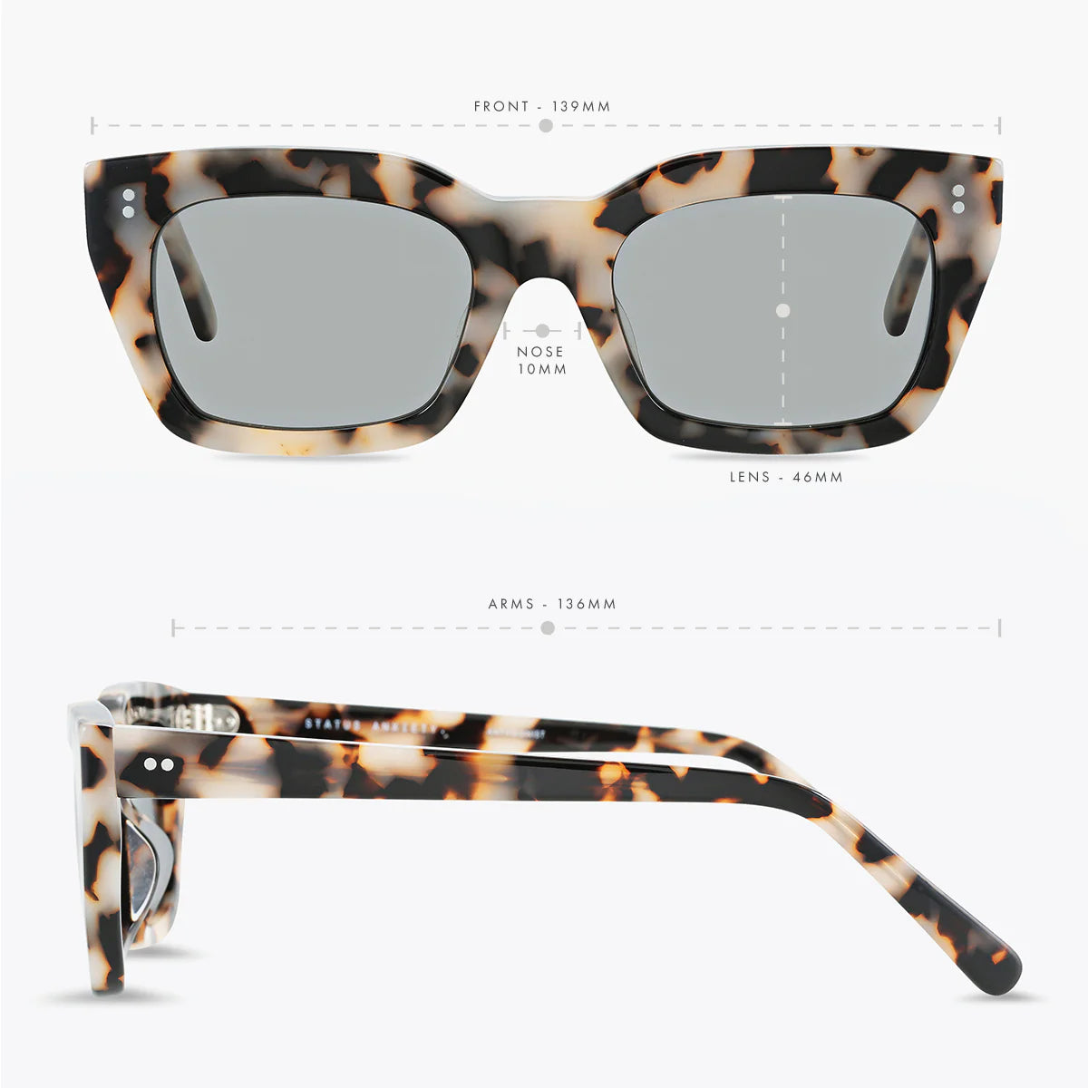 Status Anxiety Anatagonist Sunglasses White Tort