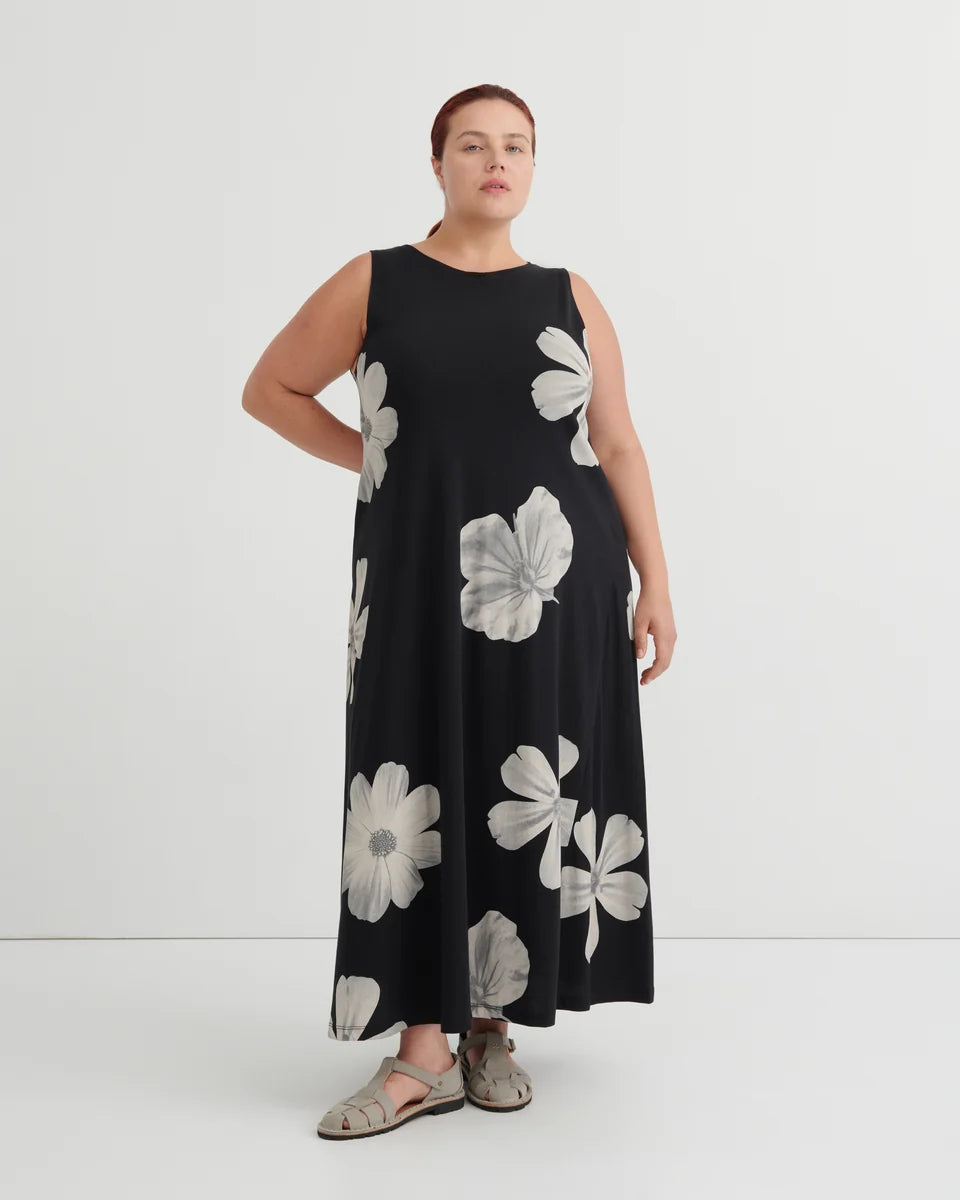 Kowtow Tank Swing Dress Monochrome Floral
