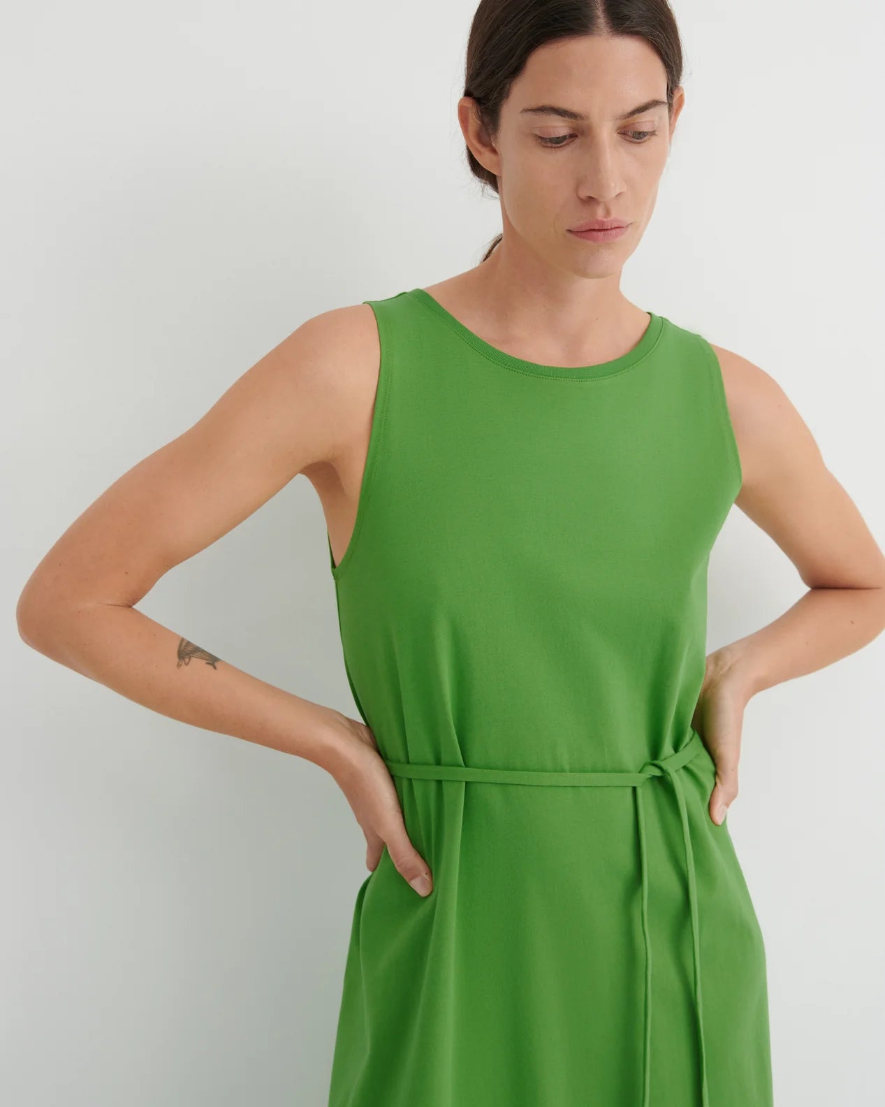 Kowtow Tank Swing Dress Spring Green