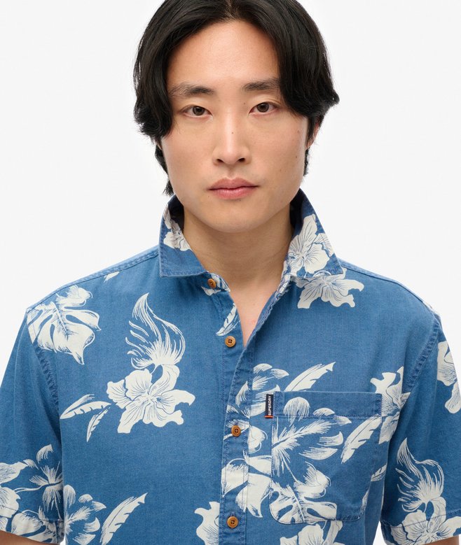 Superdry Vintage Loom SS Shirt Chrissy  Indigo Rinse