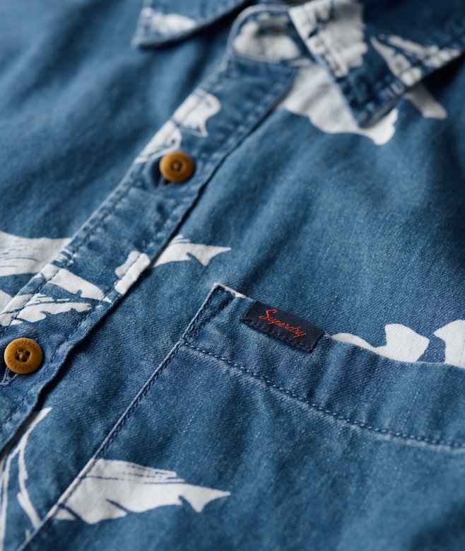 Superdry Vintage Loom SS Shirt Chrissy Indigo Rinse