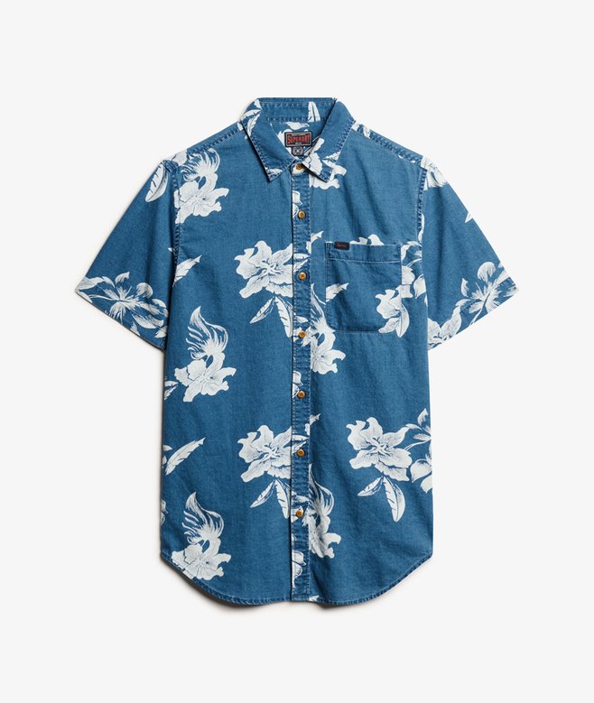 Superdry Vintage Loom SS Shirt Chrissy Indigo Rinse