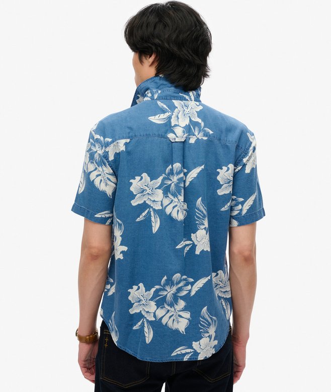 Superdry Vintage Loom SS Shirt Chrissy  Indigo Rinse