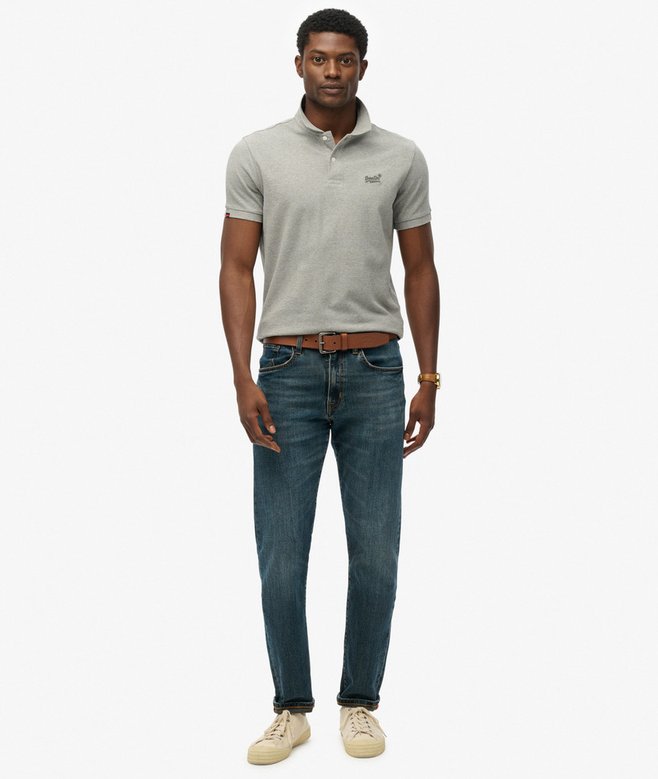 Superdry Vintage Destroy Polo Sleet Grey Marle