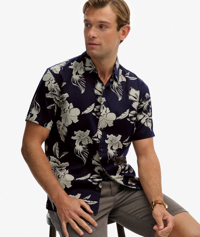 Superdry Hawaiian Print Shirt Chrissy Indigo