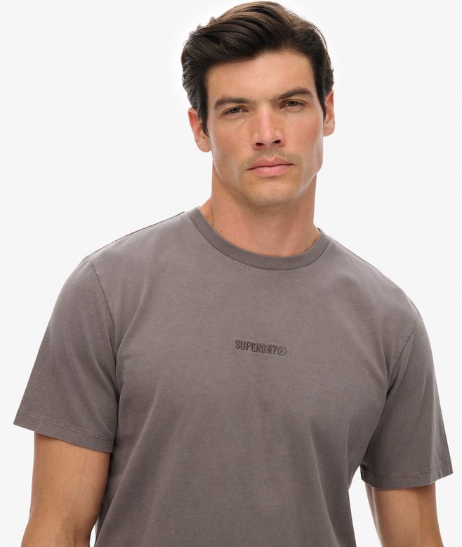 Superdry Micro Logo Tshirt Dark Pebble Grey
