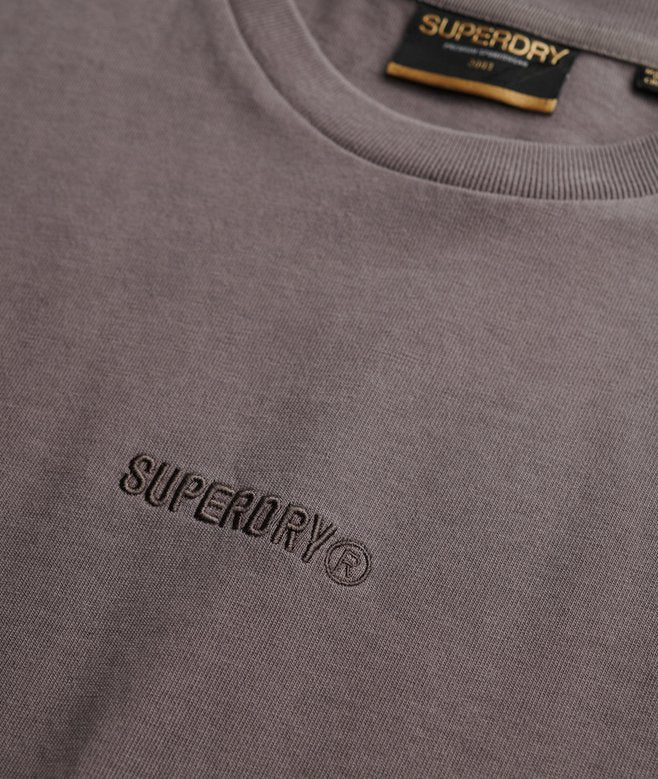 Superdry Micro Logo Tshirt Dark Pebble Grey