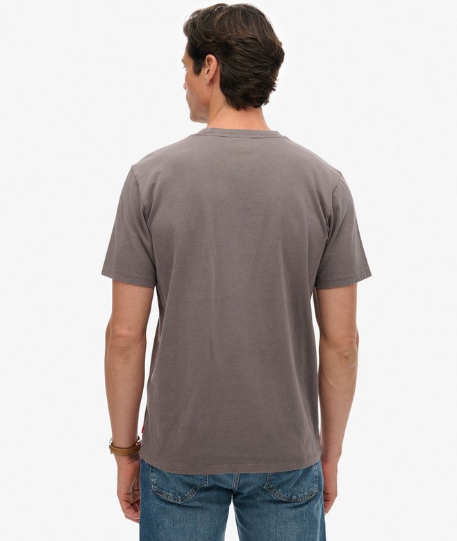 Superdry Micro Logo Tshirt Dark Pebble Grey