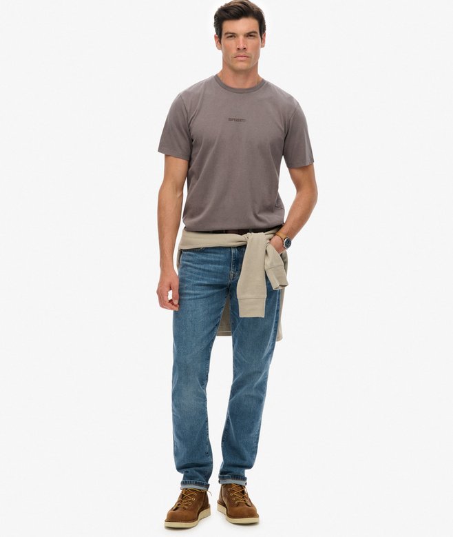 Superdry Micro Logo Tshirt Dark Pebble Grey