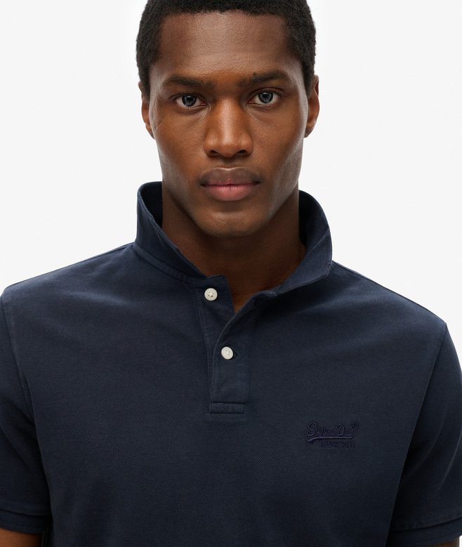 Superdry Vintage Destroy Polo Eclipse Navy