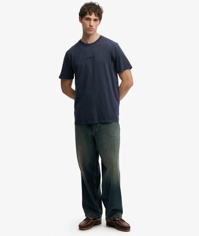 Superdry Micro Logo Tshirt Blue Knight