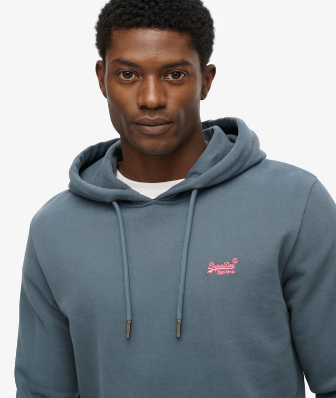 Superdry Essential Logo Hoodie Stormy Weather Blue