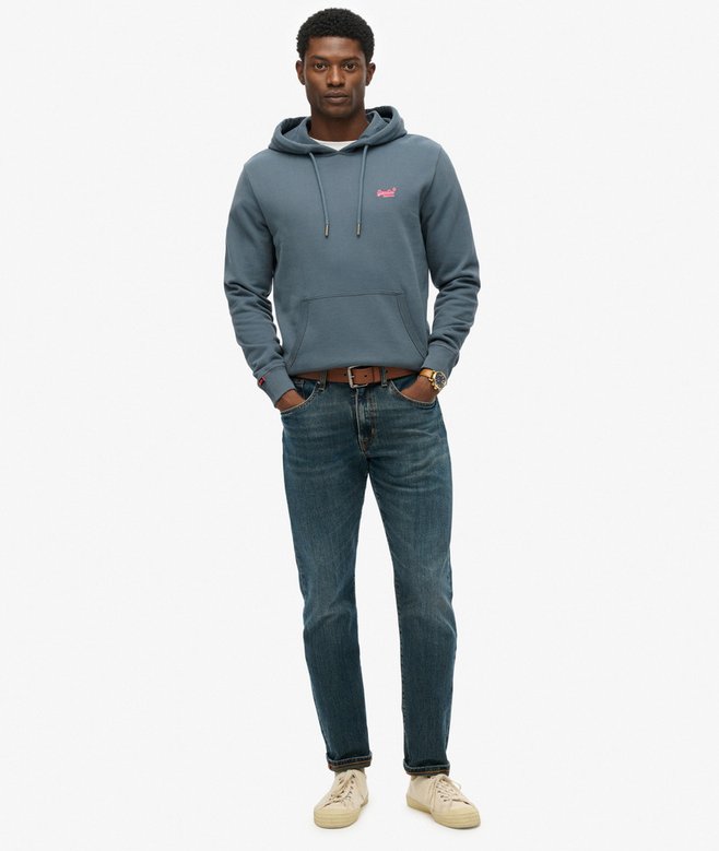 Superdry Essential Logo Hoodie Stormy Weather Blue