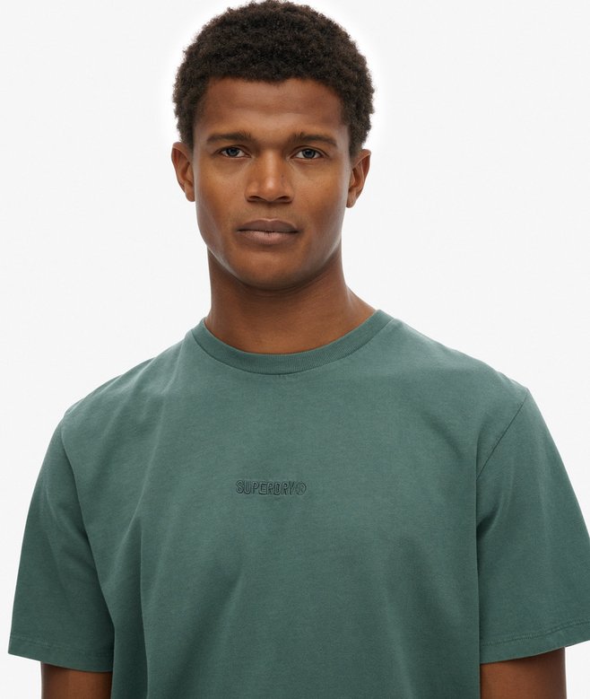 Superdry Micro Logo Tshirt Stormy Green