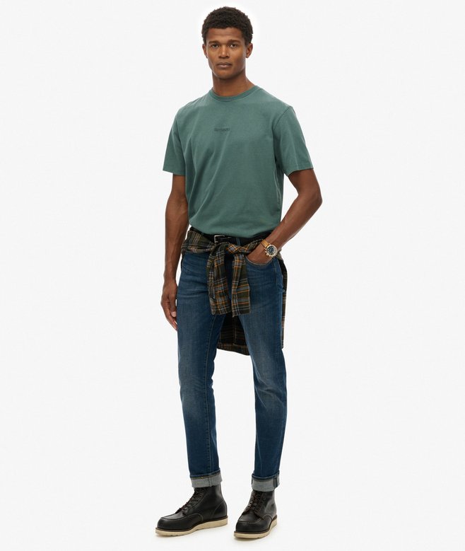 Superdry Micro Logo Tshirt Stormy Green