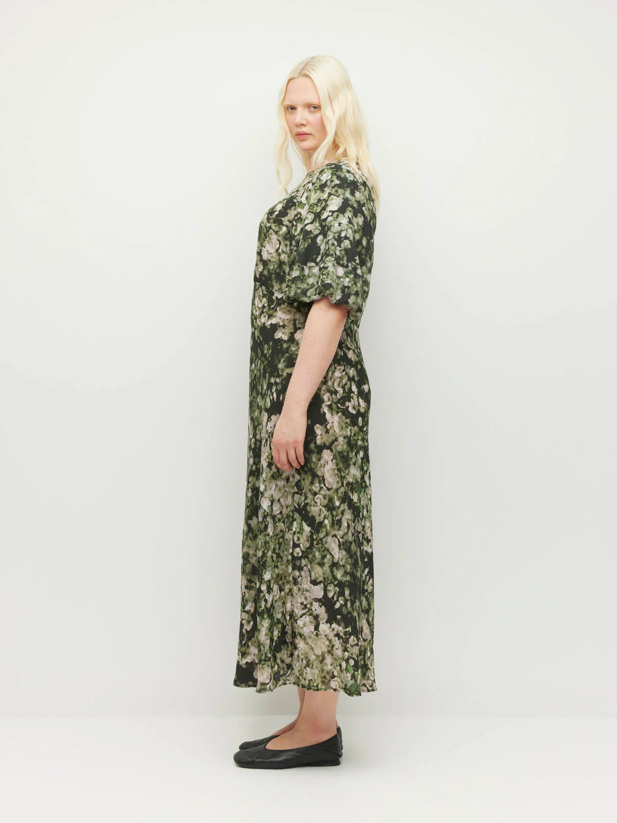 Juliette Hogan Arabella Dress (Gypsy Flora Crepe) Seagrass