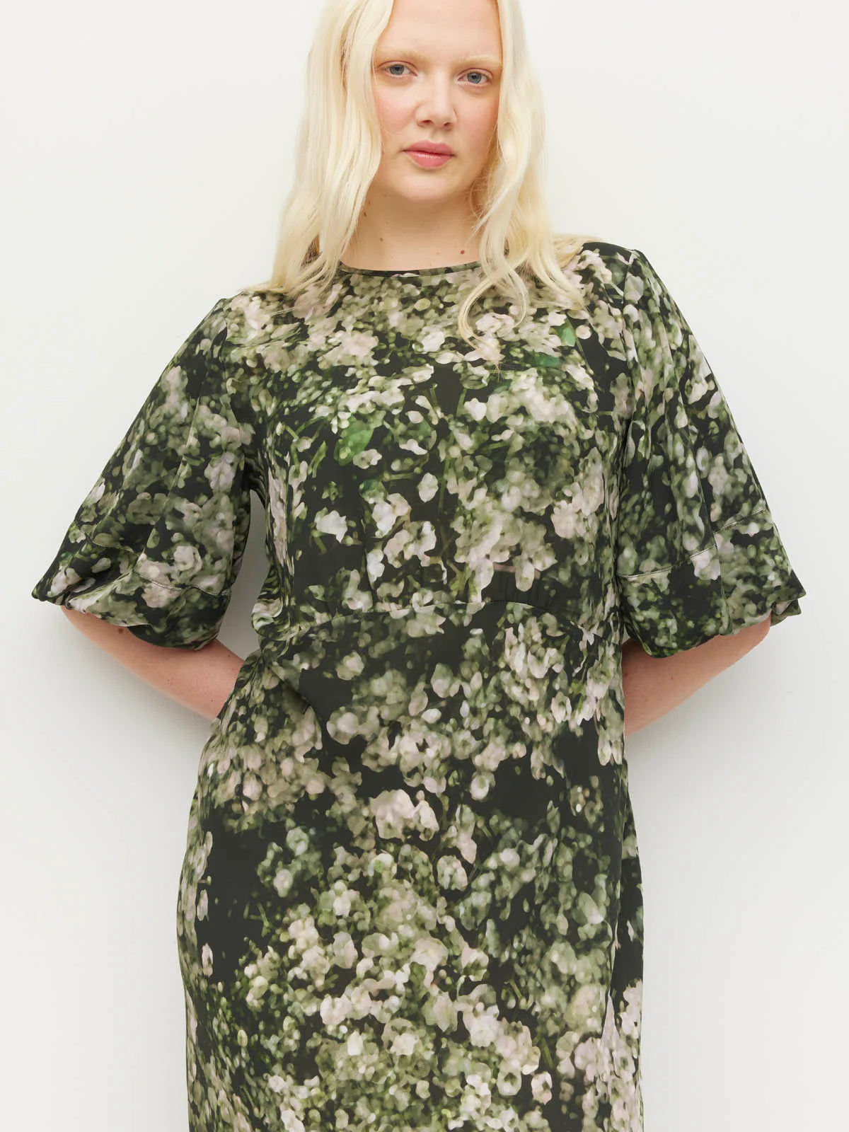 Juliette Hogan Arabella Dress (Gypsy Flora Crepe) Seagrass