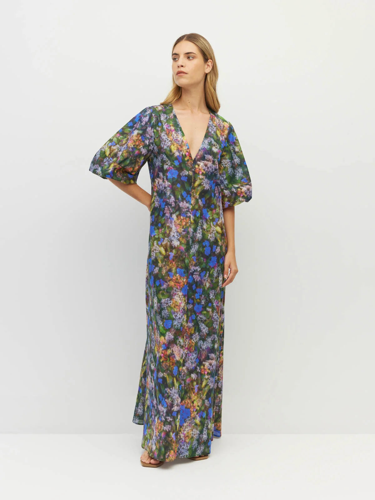Juliette Hogan Piper Dress (Electric Meadow Cotton) Blue Light