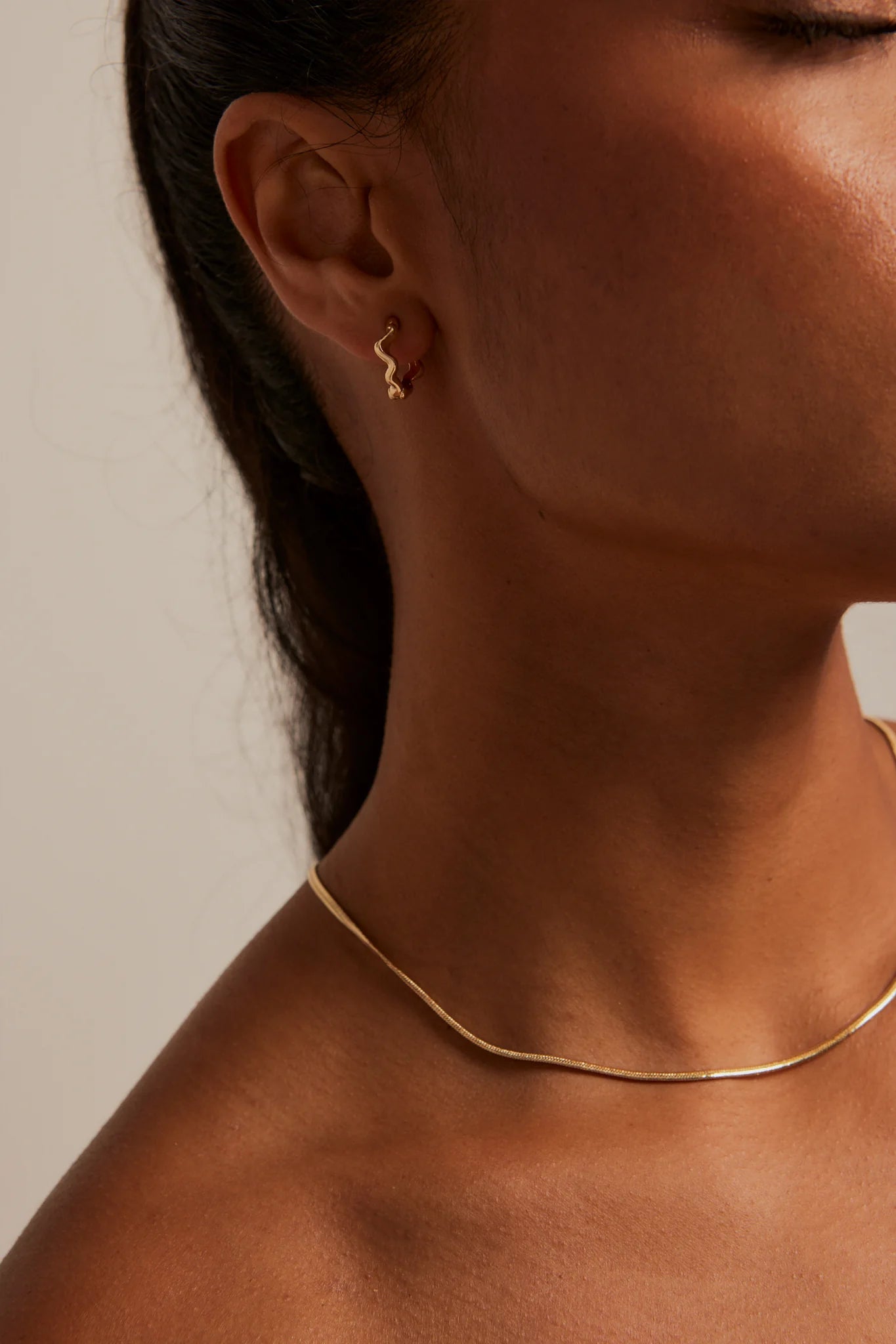 Humble + Heart Wavy Hoop Gold Earrings