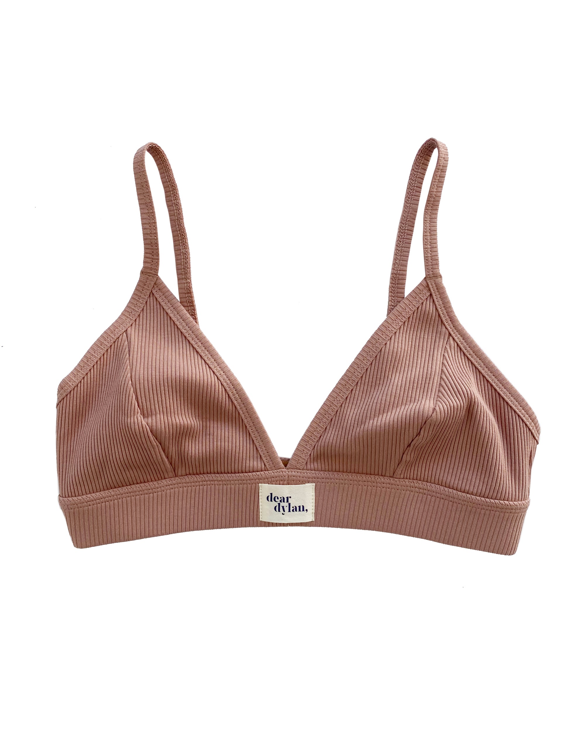 Dear Dylan Ribbed Bralette Cameo Brown