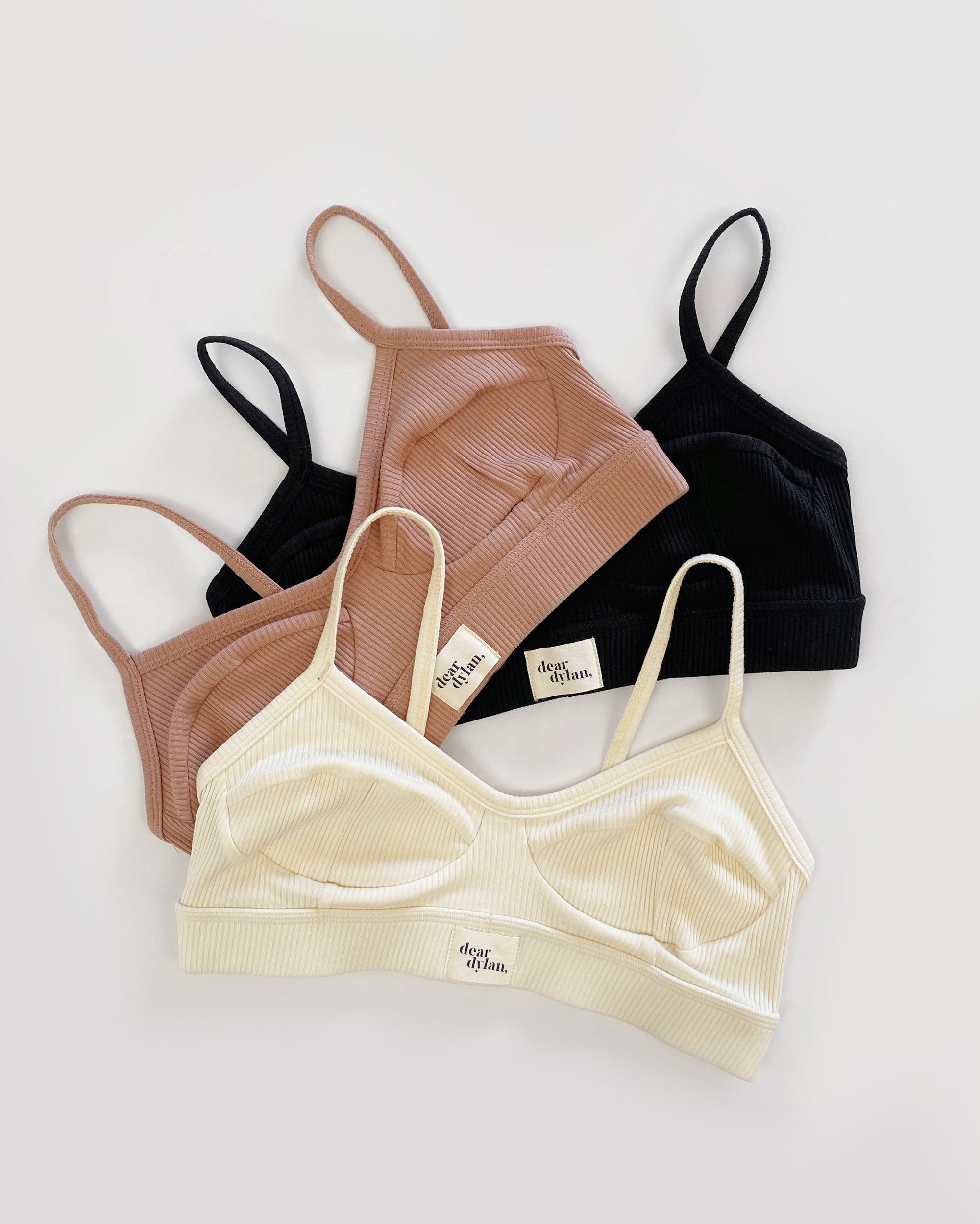 Dear Dylan Ribbed Bralette Cameo Brown