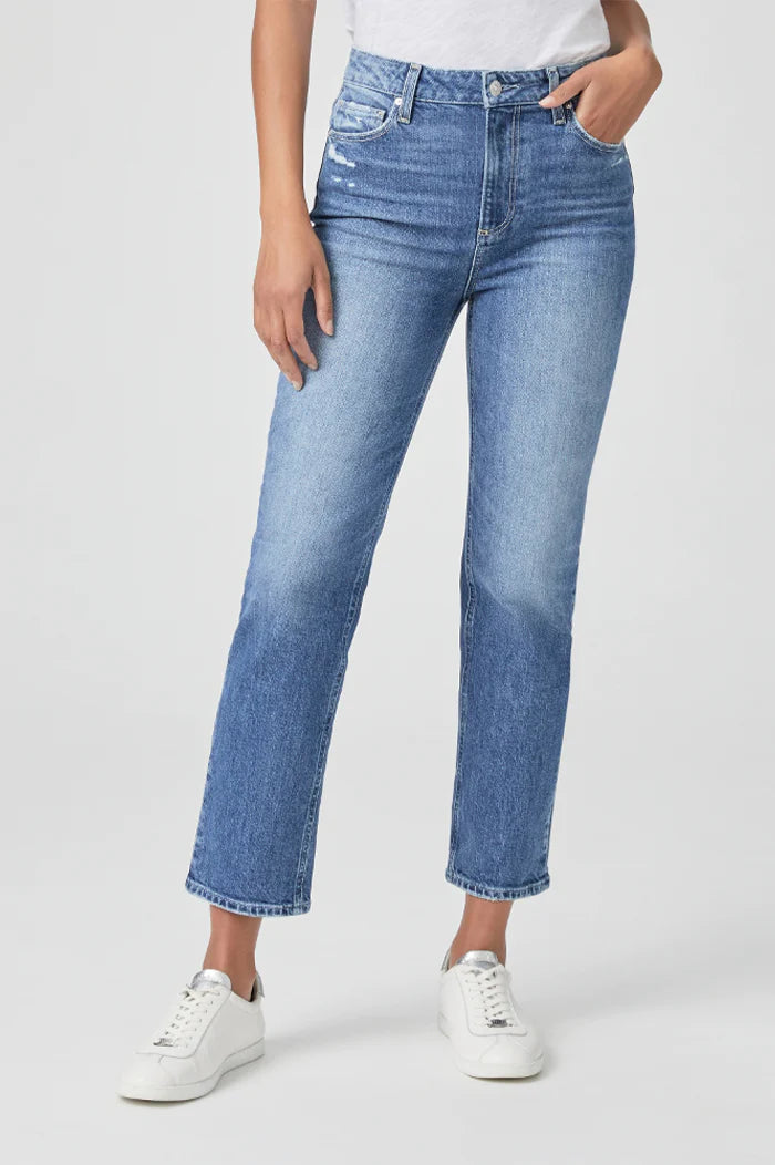 Paige Denim Sarah Straight Ankle Canyon Moon Distressed