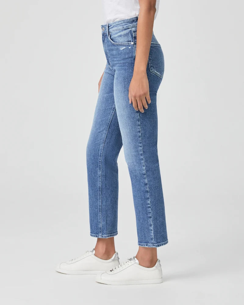 Paige Denim Sarah Straight Ankle Canyon Moon Distressed
